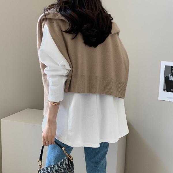 ラウンドネック フレア カットソー Tシャツ 長袖 トップス レディース 可愛い 流行 きれいめ シンプル 大人可愛い 春 秋 ゆったり 大きめ オーバーサイズ 無地 |  | 06