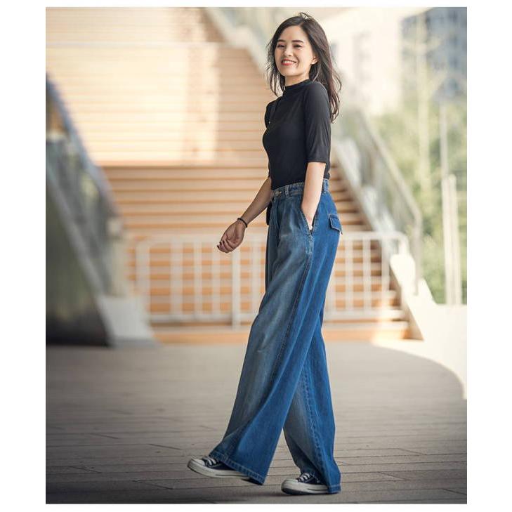 デニムパンツ レディース ワイド 大きいサイズ ボトムス ベイカーパンツ  タック ゆったり リラックス ゆるロングパンツ 大人可愛い フェミニン イージーパンツ |  | 08