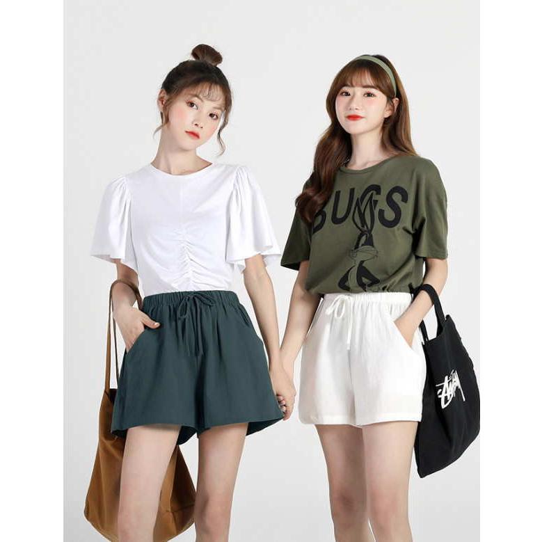 ショートパンツ レディース カラーショートパンツ カラフル   ウェストゴム 短パン ショーパン |  | 05