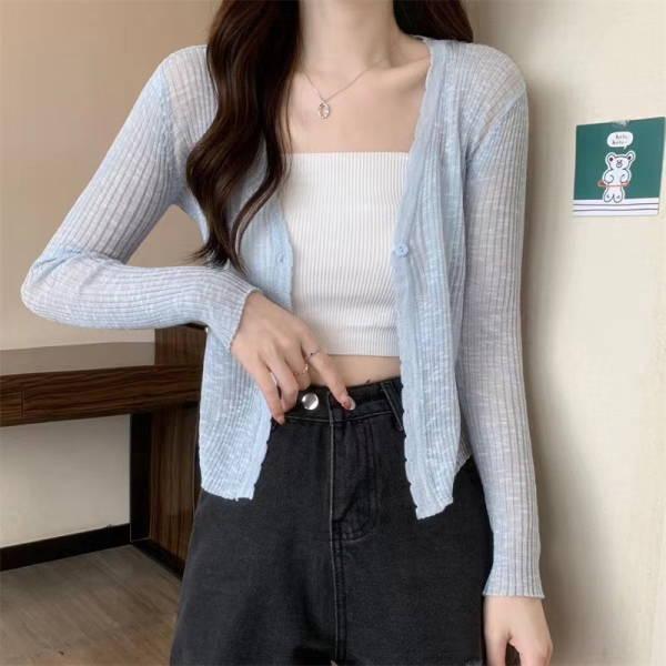 ニットカーディガン レディース テラコッタ  シアー パステル サマーニット 冷感 アイスシルク  薄手 ボレロ  紫外線カット サマーカーディガン リゾート  冷房 |  | 10