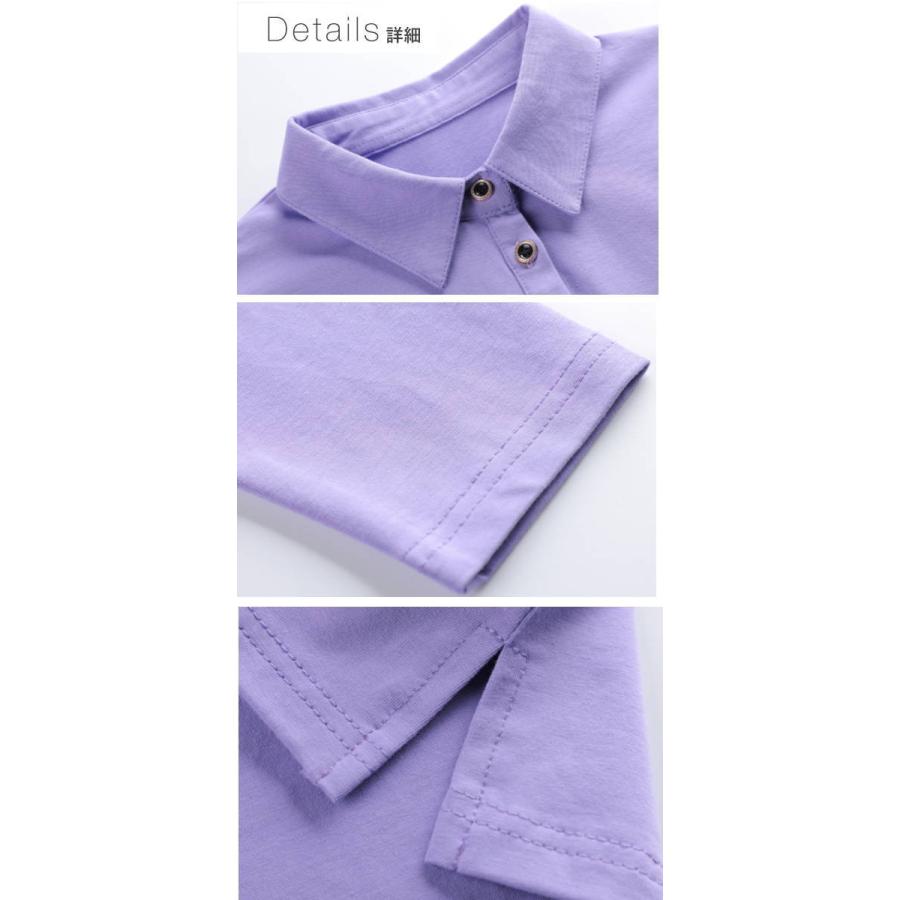 tシャツ Tシャツ レディース 長袖 ポロシャツ 襟付き ボタン 春秋 冬 カットソー スリム タイト ベーシック Yシャツ Vネック  スキッパー 大きいサイズ |  | 12