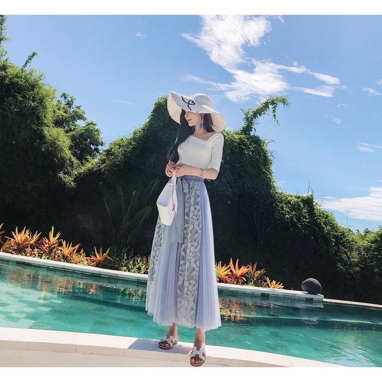 ロングスカート フレアスカート Aライン レース マキシスカート リゾート  ロング丈 シフォン シースルー シアーおうちコーデ (アパレル) |  | 02