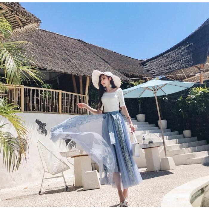 ロングスカート フレアスカート Aライン レース マキシスカート リゾート  ロング丈 シフォン シースルー シアーおうちコーデ (アパレル) |  | 03