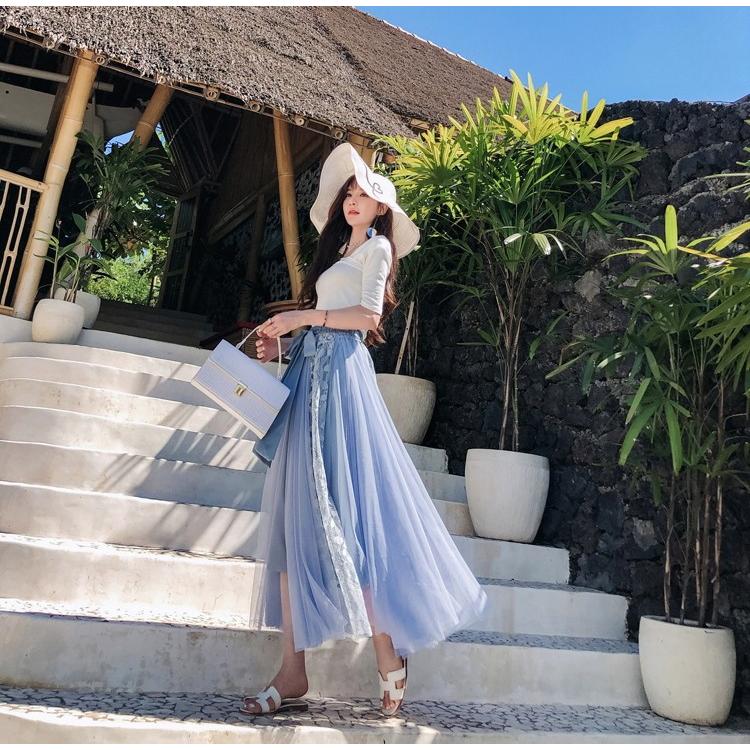 ロングスカート フレアスカート Aライン レース マキシスカート リゾート  ロング丈 シフォン シースルー シアーおうちコーデ (アパレル) |  | 05