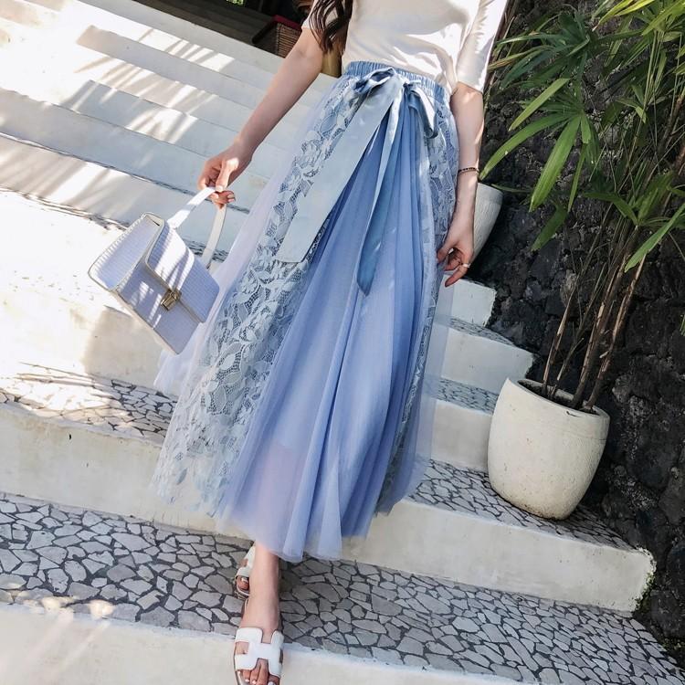 ロングスカート フレアスカート Aライン レース マキシスカート リゾート  ロング丈 シフォン シースルー シアーおうちコーデ (アパレル) |  | 07