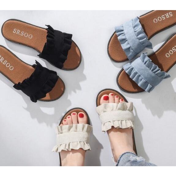 サンダル ペタコサンダル フリル ビーチサンダル 歩きやすい 靴 スリッパ  レディース(アパレル) |  | 04