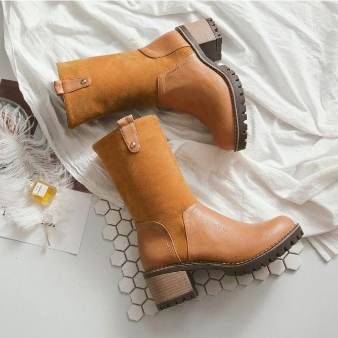 靴 ブーツ レディース ミドルブーツ ローヒール サイドジップ ミドル丈 ショートブーツ 太ヒール 歩きやすい 美脚 |  | 03