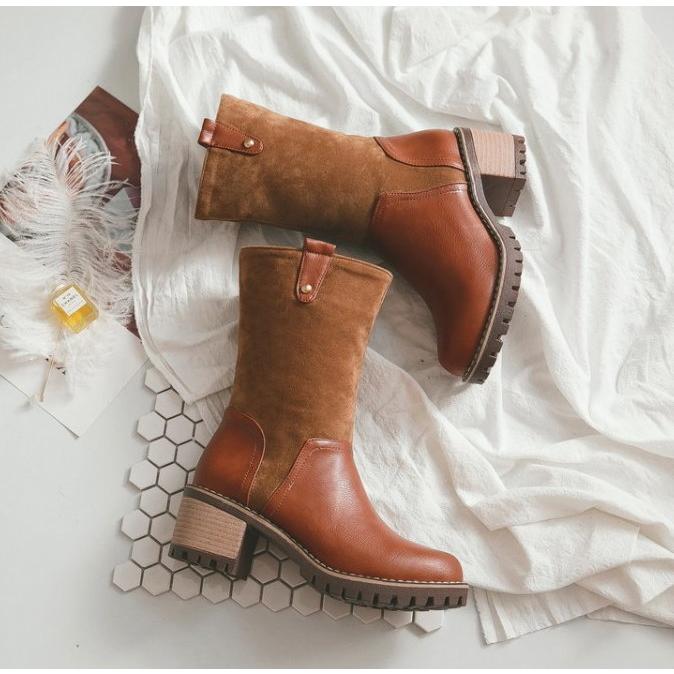 靴 ブーツ レディース ミドルブーツ ローヒール サイドジップ ミドル丈 ショートブーツ 太ヒール 歩きやすい 美脚 |  | 07