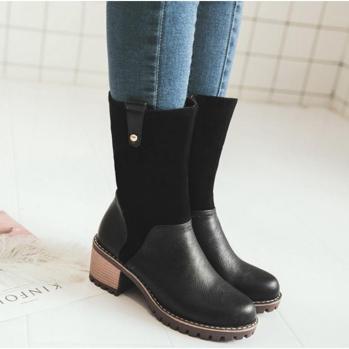 靴 ブーツ レディース ミドルブーツ ローヒール サイドジップ ミドル丈 ショートブーツ 太ヒール 歩きやすい 美脚 |  | 08