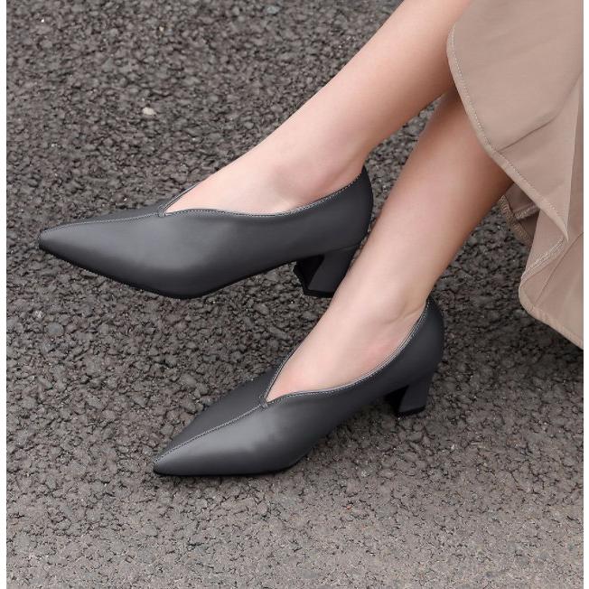 靴 パンプス レディース チャンキーヒール ローヒール ポインテッドトゥ 走れる 痛くない 太ヒール 歩きやすい 美脚 |  | 14