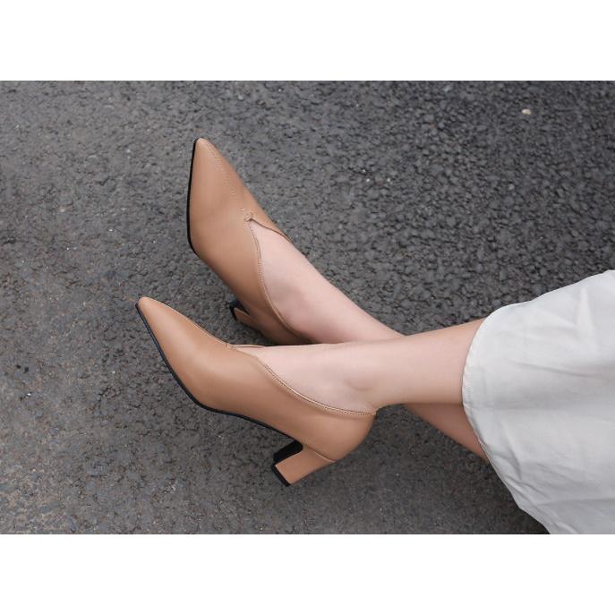 靴 パンプス レディース チャンキーヒール ローヒール ポインテッドトゥ 走れる 痛くない 太ヒール 歩きやすい 美脚 |  | 02