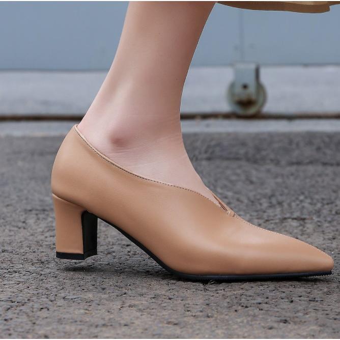 靴 パンプス レディース チャンキーヒール ローヒール ポインテッドトゥ 走れる 痛くない 太ヒール 歩きやすい 美脚 |  | 03