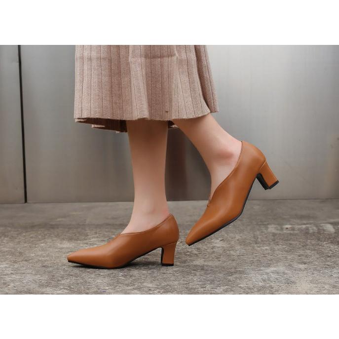 靴 パンプス レディース チャンキーヒール ローヒール ポインテッドトゥ 走れる 痛くない 太ヒール 歩きやすい 美脚 |  | 06