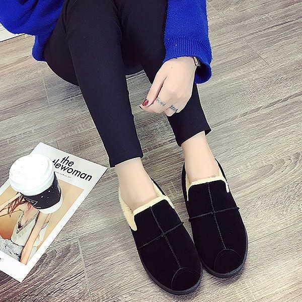 ムートンブーツ レディース ムートンブーツ スリッポン ローカット ファー ボア 歩きやすい スリッパ  便利 可愛い 室内 靴 秋 冬 |  | 11