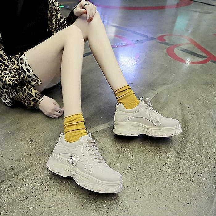 厚底スニーカー ダッドスニーカー ダッドシューズ レースアップ スニーカー 通学 通勤 カジュアル 履きやすい 歩きやすい  靴 |  | 10