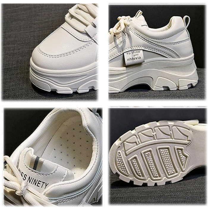 厚底スニーカー ダッドスニーカー ダッドシューズ レースアップ スニーカー 通学 通勤 カジュアル 履きやすい 歩きやすい  靴 |  | 13