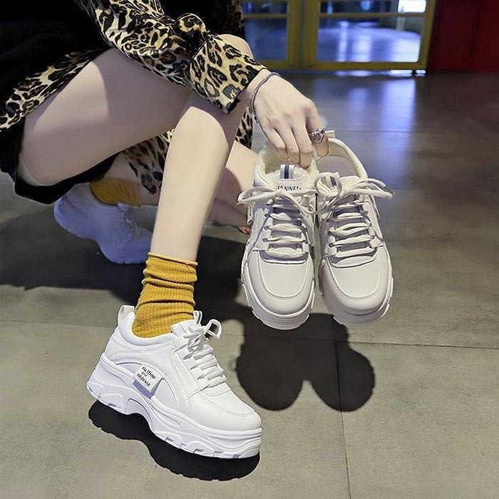 厚底スニーカー ダッドスニーカー ダッドシューズ レースアップ スニーカー 通学 通勤 カジュアル 履きやすい 歩きやすい  靴 |  | 09