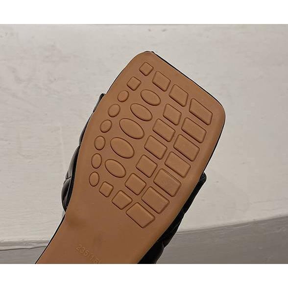 スクエアトゥ キルティング ミュールサンダル レディース スリッパ  カジュアル 歩きやすい 疲れない おしゃれ 可愛い 靴 シューズ |  | 14