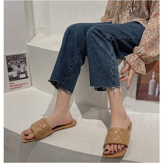 スクエアトゥ キルティング ミュールサンダル レディース スリッパ  カジュアル 歩きやすい 疲れない おしゃれ 可愛い 靴 シューズ |  | 04