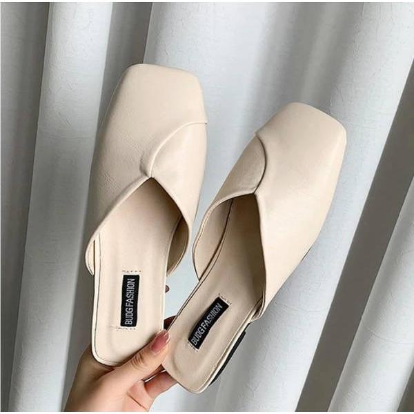 スクエアトゥ ミュールサンダル レディース ローヒール ぺたんこ フラット オフィスサンダル つっかけ スリッパ  カジュアル 歩きやすい |  | 14