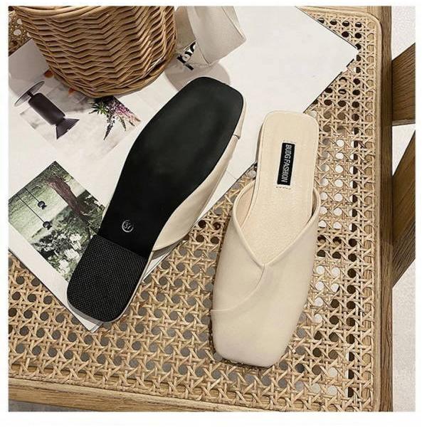 スクエアトゥ ミュールサンダル レディース ローヒール ぺたんこ フラット オフィスサンダル つっかけ スリッパ  カジュアル 歩きやすい |  | 15