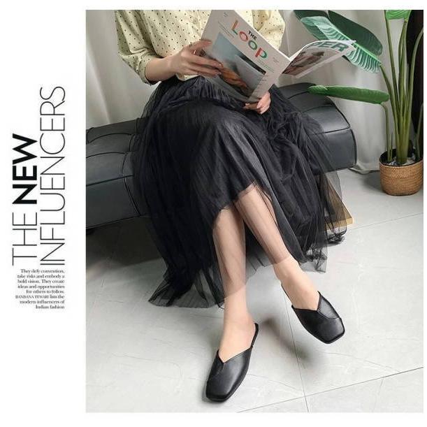 スクエアトゥ ミュールサンダル レディース ローヒール ぺたんこ フラット オフィスサンダル つっかけ スリッパ  カジュアル 歩きやすい |  | 07