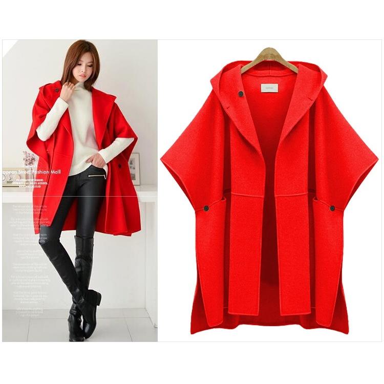 ポンチョ レディース ドロップショルダー フェルト ミディアム丈 コート ゆったり 無地 アウター 体型カバー |  | 01