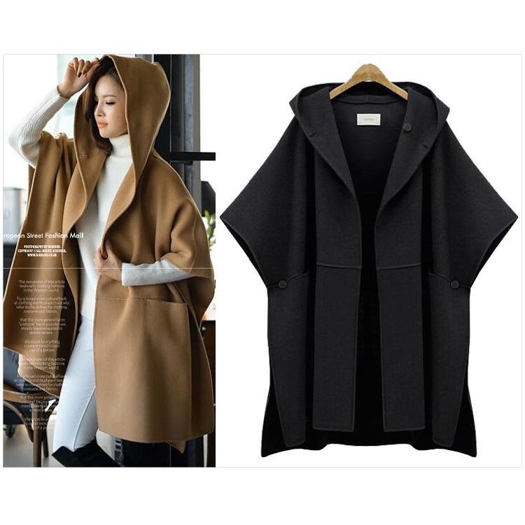 ポンチョ レディース ドロップショルダー フェルト ミディアム丈 コート ゆったり 無地 アウター 体型カバー |  | 02
