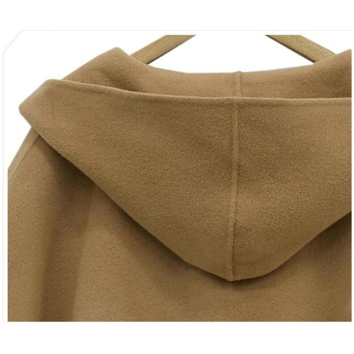 ポンチョ レディース ドロップショルダー フェルト ミディアム丈 コート ゆったり 無地 アウター 体型カバー |  | 08