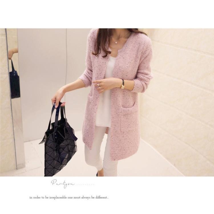 ニット カーディガン レディース ロング丈 ニットカーディガン 丸首 無地 長袖 |  | 01