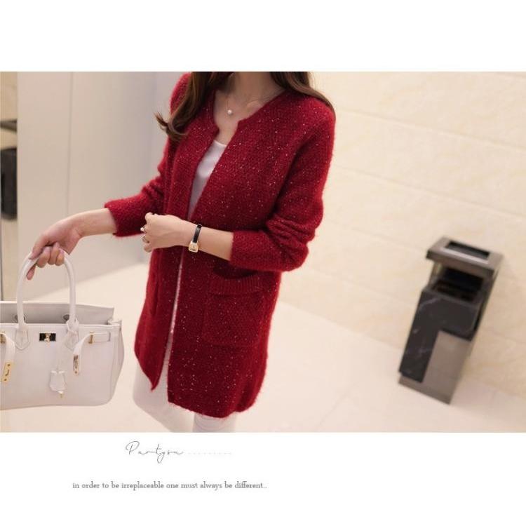 ニット カーディガン レディース ロング丈 ニットカーディガン 丸首 無地 長袖 |  | 13