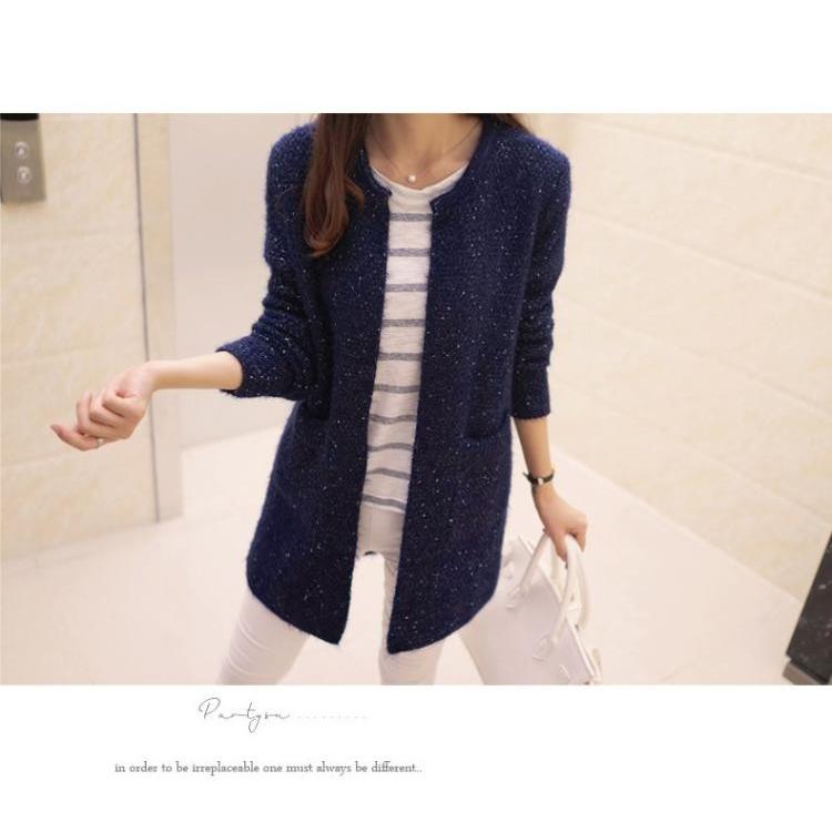 ニット カーディガン レディース ロング丈 ニットカーディガン 丸首 無地 長袖 |  | 16