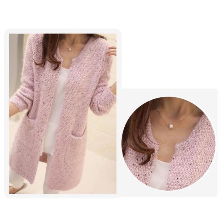 ニット カーディガン レディース ロング丈 ニットカーディガン 丸首 無地 長袖 |  | 02