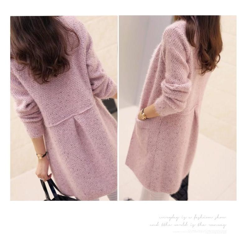 ニット カーディガン レディース ロング丈 ニットカーディガン 丸首 無地 長袖 |  | 03