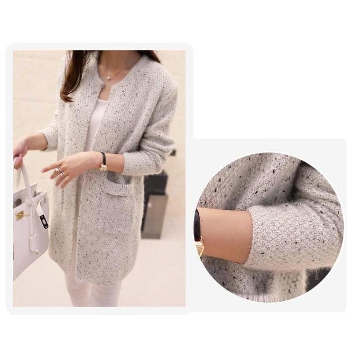 ニット カーディガン レディース ロング丈 ニットカーディガン 丸首 無地 長袖 |  | 06