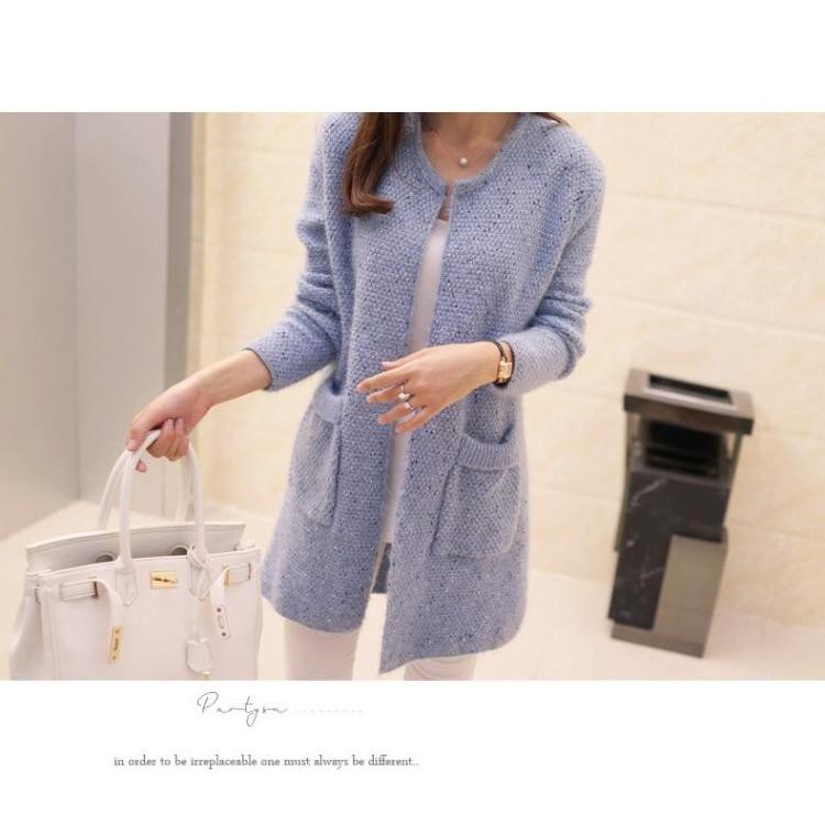 ニット カーディガン レディース ロング丈 ニットカーディガン 丸首 無地 長袖 |  | 07