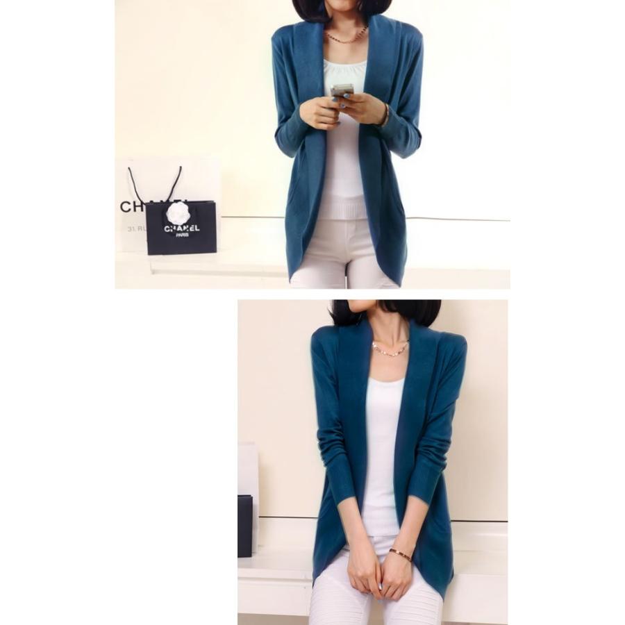 ロング カーディガン レディース ニット カーディガン ミドル丈 ドルマン袖 |  | 07