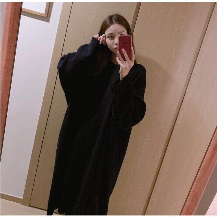 ニットワンピース ロング丈 マキシ丈ワンピース無地 ゆったり オーバーサイズ   レディース |  | 03