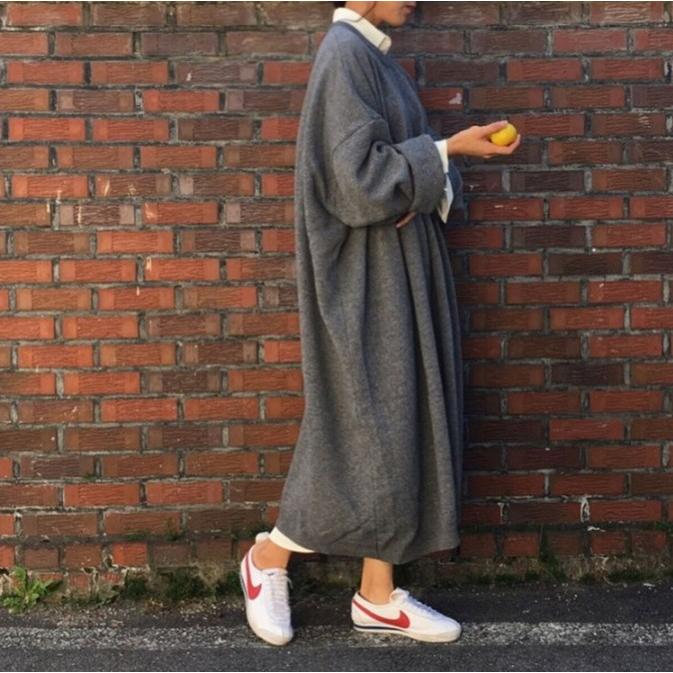 ニットワンピース ロング丈 マキシ丈ワンピース無地 ゆったり オーバーサイズ   レディース |  | 07