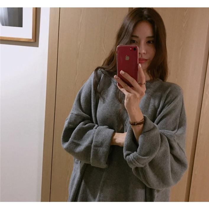 ニットワンピース ロング丈 マキシ丈ワンピース無地 ゆったり オーバーサイズ   レディース |  | 09