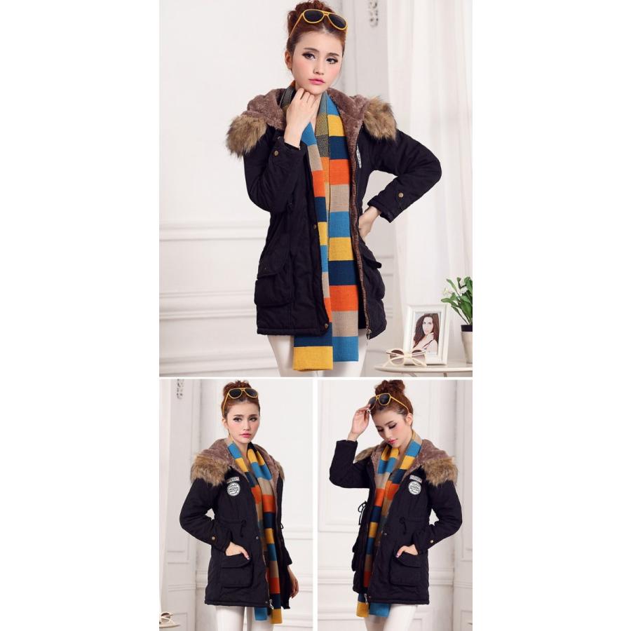 モッズコート ボアコート レディース ロング丈 Aライン ミリタリーコート 裏ボア 裏起毛 厚手 防寒 大きいサイズ  フェイクファー |  | 04