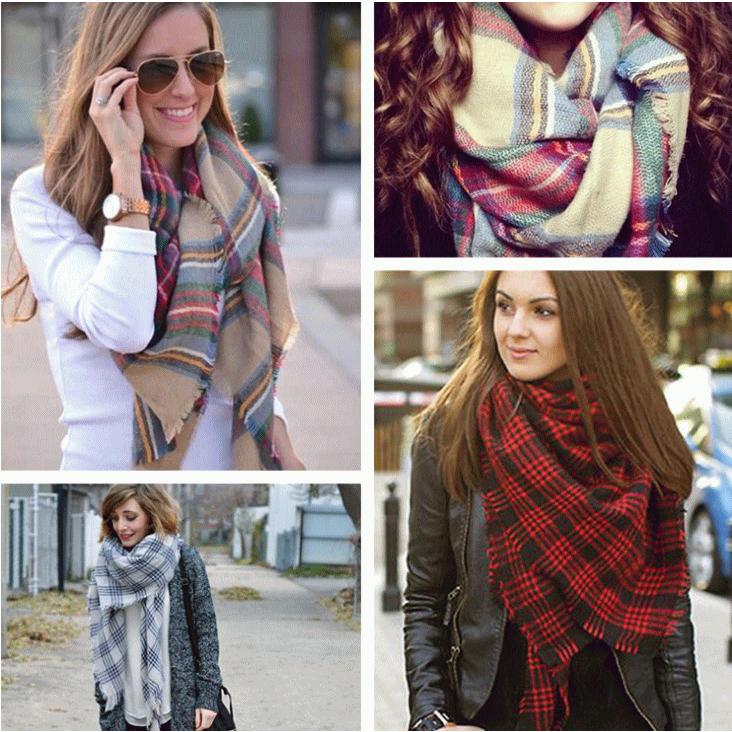 ストール チェック柄 大判 マフラー ショール レディース フリンジ |  | 02