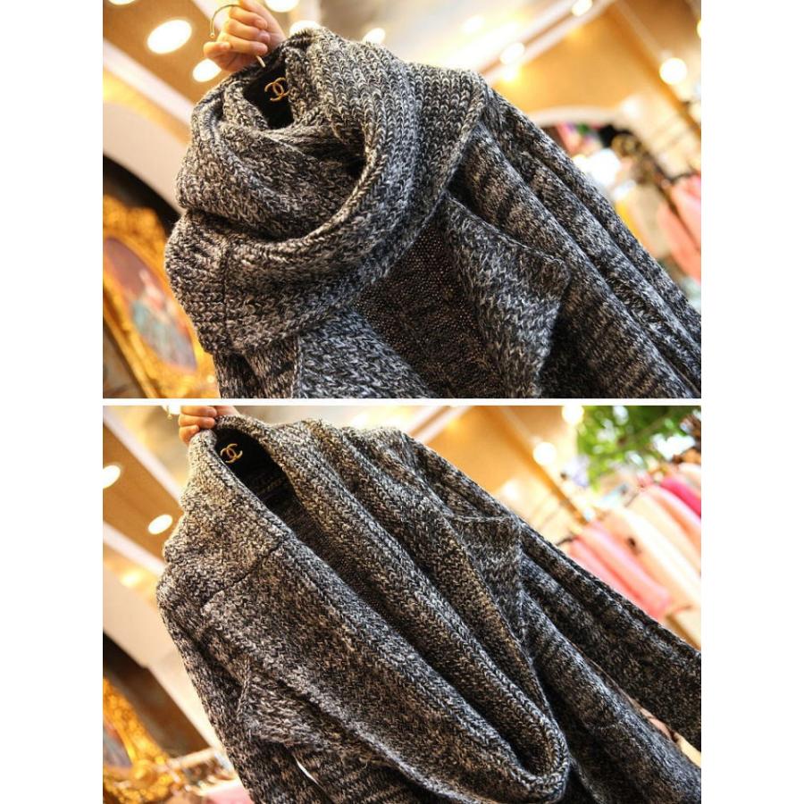 ニット カーディガン  ロング コーディガン  ニットコート ミクス編み レディース 体型カバー |  | 02