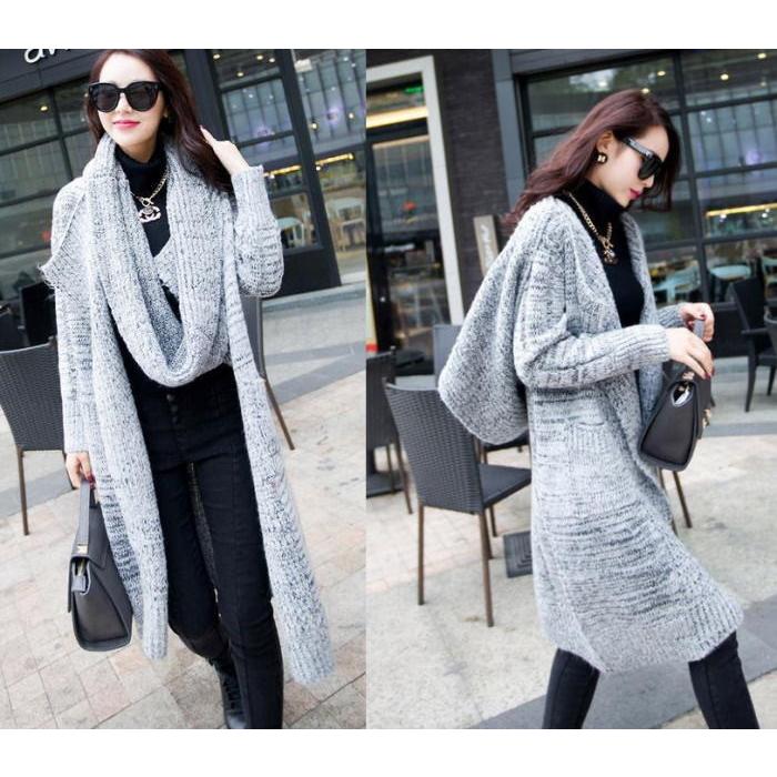 ニット カーディガン  ロング コーディガン  ニットコート ミクス編み レディース 体型カバー |  | 04