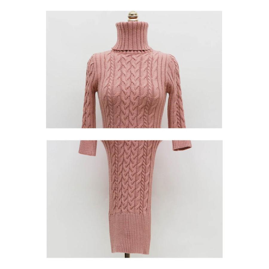 ニットワンピース レディース ロング ハイネック タイト マキシワンピース |  | 13