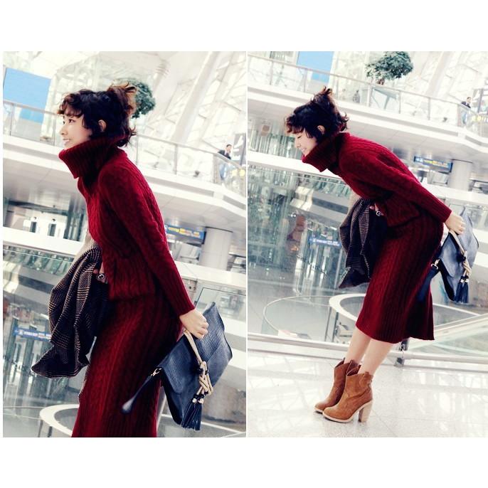 ニットワンピース レディース ロング ハイネック タイト マキシワンピース |  | 18