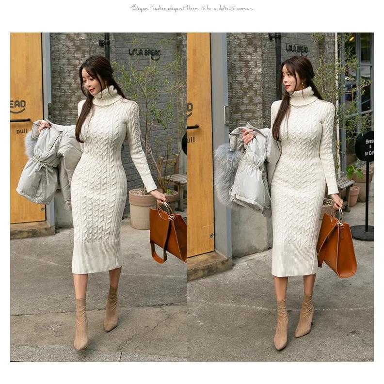 ニットワンピース レディース ロング ハイネック タイト マキシワンピース |  | 04