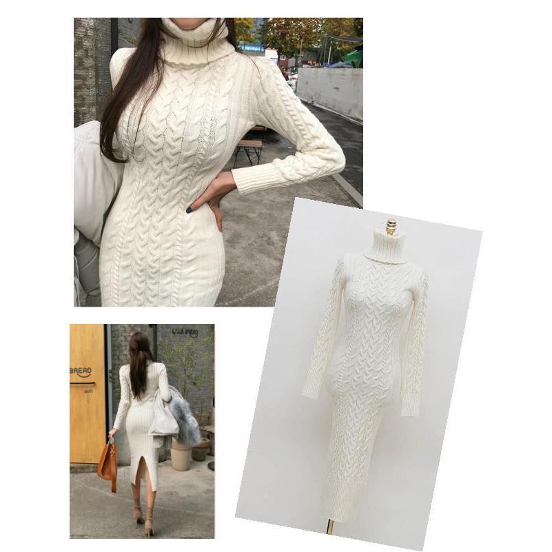 ニットワンピース レディース ロング ハイネック タイト マキシワンピース |  | 08