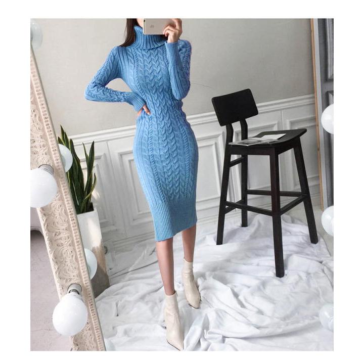 ニットワンピース レディース ロング ハイネック タイト マキシワンピース |  | 09