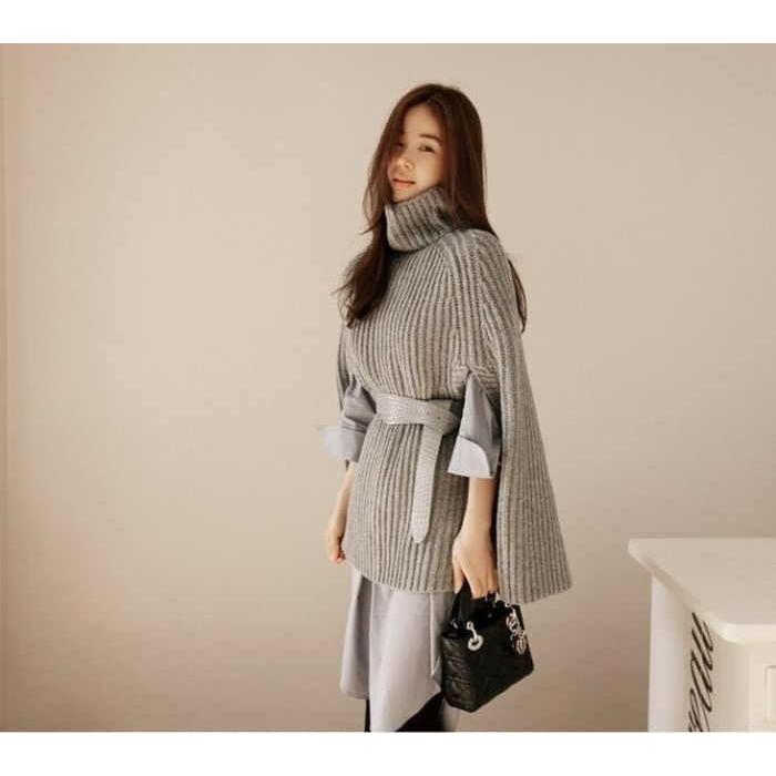 ポンチョ ニット トップス ニット ベスト マント ドルマンニット  レディース |  | 06